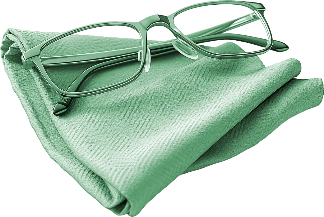 Gözlük ve temizleme bezi