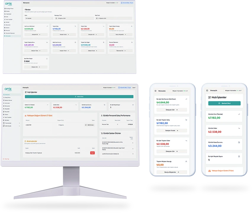 Optik Panel Dashboard